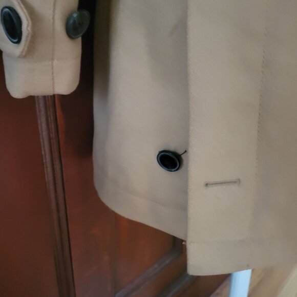 Gap Tan Beige Wool Blend Coat L Sherpa Lining - Picture 13 of 13